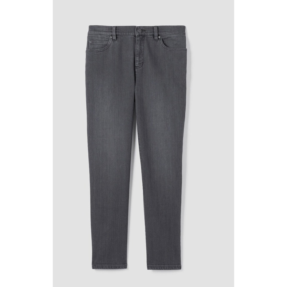 Eileen Fisher Straight Leg Jeans Women Size 6 Grey Organic Cotton Stretch Denim